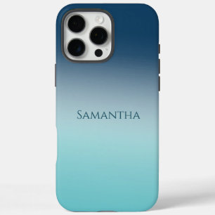 Aqua Blue Ombre iPhone 16 Pro Max Hoesje