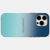 Aqua Blue Ombre Case-Mate iPhone Case (Achterkant (horizontaal))
