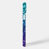 Aqua blue Ombre faux glitter sparkles Case-Mate iPhone Case (Achterkant / Rechts)