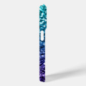 Aqua blue Ombre faux glitter sparkles Case-Mate iPhone Case (Achterkant / Rechts)