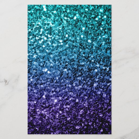 Aqua blue Ombre faux glitter sparkles Flyer (Voorkant)