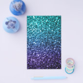 Aqua blue Ombre faux glitter sparkles Flyer (Enkel)