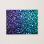 Aqua blue Ombre faux glitter sparkles Legpuzzel (Horizontaal)
