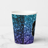 Aqua blue Ombre glitter sparkles Sweet 16 Papieren Bekers (Rechts)