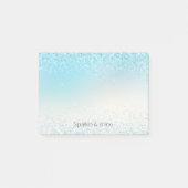 Aqua Blue Ombre Glitzy Sparkle Glitter Post-it® Notes (Voorkant)