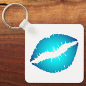 Aqua Blue Ombre Lips Sleutelhanger (Voorkant)