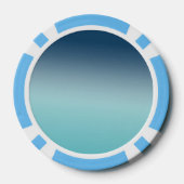 Aqua Blue Ombre Poker Chips (Achterkant)