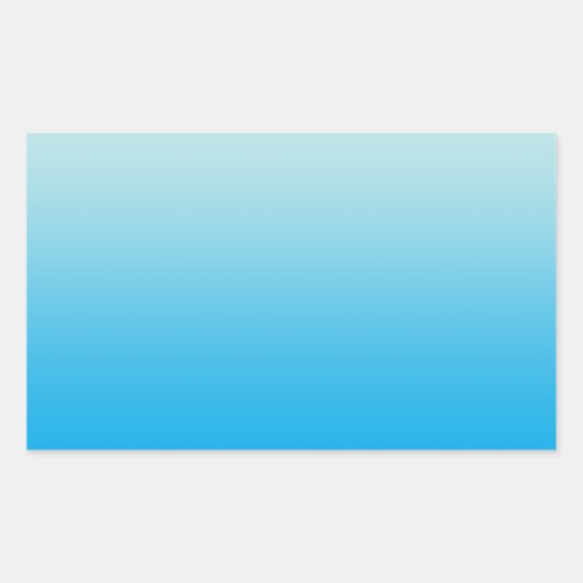 Aqua Blue Ombre Rechthoekige Sticker (Voorkant)
