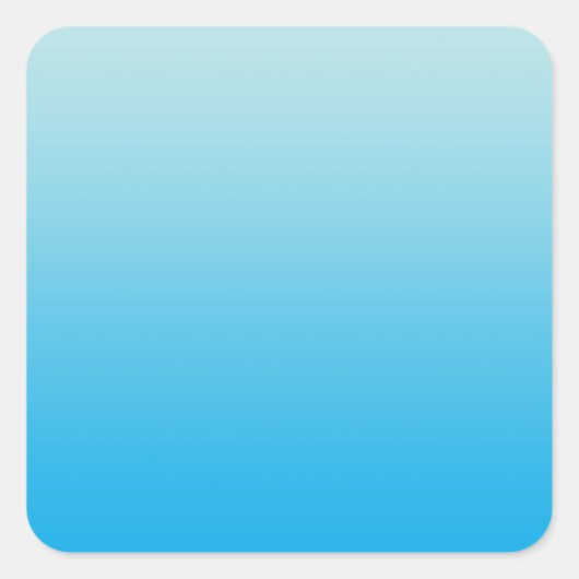 Aqua Blue Ombre Vierkante Sticker (Voorkant)