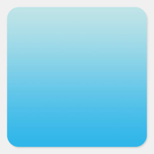 Aqua Blue Ombre Vierkante Sticker
