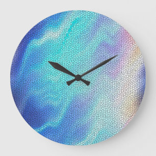 Aqua Blue Paars Pastel Mosaic Tiles Grote Klok