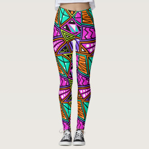 aqua blue paarse diamant multi-color yoga leggings