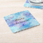 Aqua Blue Paarse Ice Sneeuwkerst Kartonnen Onderzetters (Gebogen)