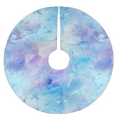 Aqua Blue Paarse Ice Sneeuwkerst Kerstboom Rok (Voorkant)