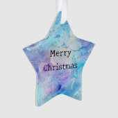 Aqua Blue Paarse Ice Sneeuwkerst Ornament (voorkant)