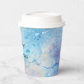 Aqua Blue Paarse Ice Sneeuwkerst Papieren Bekers (Links)