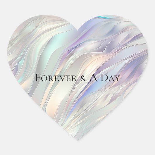 Aqua Blue Paarse Pearl White Wedding Hart Sticker (Voorkant)