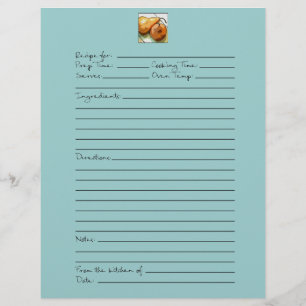Aqua Blue paire de poires Pages de recettes