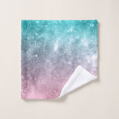 Aqua blue Pink ombre mer galaxie abstraite (Gant de toilette)