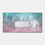 Aqua blue Pink ombre mer galaxie abstraite (Clavier et souris)