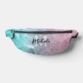 Aqua blue Pink ombre mer galaxie abstraite Monogra (Poser)