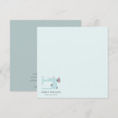 AQUA BLUE PINK SEWING MACHINE TAILOR BUSINESS NOTITIEKAARTJE (Voorkant / Achterkant)