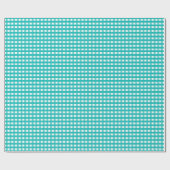 Aqua Blue Plaid Cadeaupapier (Vlak)