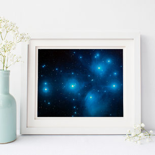 Aqua Blue Pleiades Hemelruimtefoto 10x8 Poster