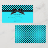 AQUA BLUE POLKA DOT CARTE DE VISITE 2 (Devant / Derrière)