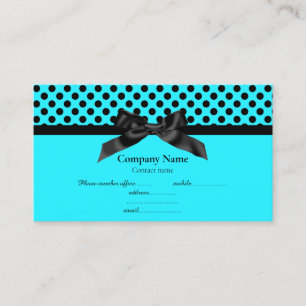 AQUA BLUE POLKA DOT CARTE DE VISITE 2