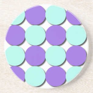 Aqua & Blue Polka Dots Zandsteen Onderzetter