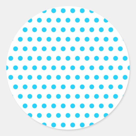 Aqua Blue Polka stippen Ronde Sticker (Voorkant)
