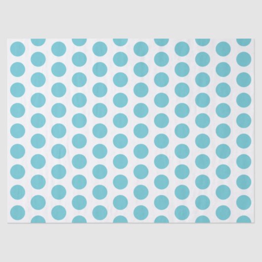 Aqua Blue Polka stippen tissuepapier (Voorkant)