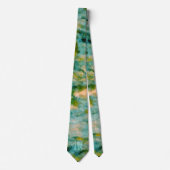 Aqua Blue Pool Impressions Monogramed Stropdas (Voorkant)