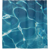 Aqua Blue Pool waterpatroon Douchegordijn (Voorkant)