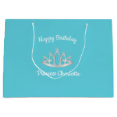 Aqua Blue Princess Tiara Anniversaire Grand sac ca (Devant)