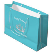 Aqua Blue Princess Tiara Anniversaire Grand sac ca (Devant Angle)