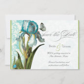 Aqua Blue Quatrefoil Save the Date Notice (Voorkant)