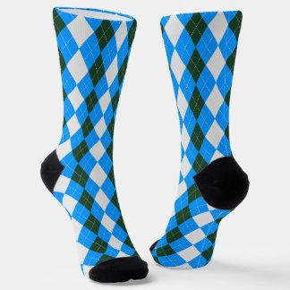 AQUA BLUE & RACING GREEN Argyle Pattern-Sokken Sokken