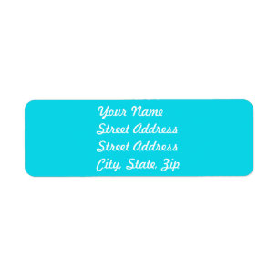 Aqua Blue Return Address Sticker