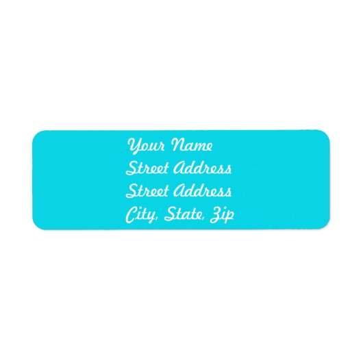 Aqua Blue Return Address Sticker (Voorkant)