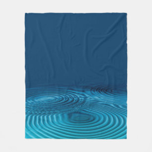 Aqua Blue Ripples Fleece Deken