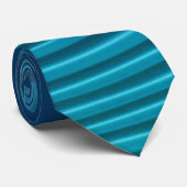 Aqua Blue Ripples Stropdas (Opgerold)
