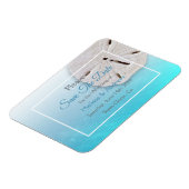 Aqua Blue Sand Dollar Wedding Save the Date Magnet (Côté Gauche)