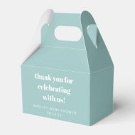 Aqua Blue Schattige Custom Baby shower Dank u Bedankdoosjes