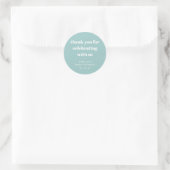 Aqua Blue Schattige Custom Baby shower Dank u Ronde Sticker (Tas)