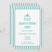 Aqua Blue Seersucker Carousel Uitnodiging (Voorkant / Achterkant)
