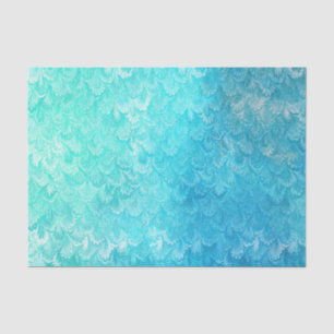 Aqua Blue Shiny Zee Shell Mermaid Fish Scales Tissuepapier