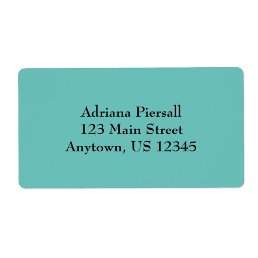 Aqua Blue Simple Plain Shipping Labels (Voorkant)