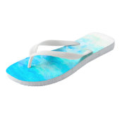 Aqua Blue Simple Waterverf Gradient Teenslippers (Schuin)